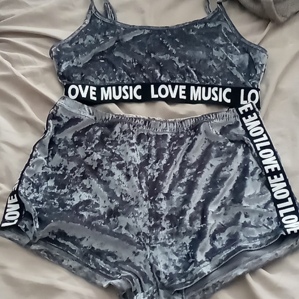 Velvet Matching two piece lounge set